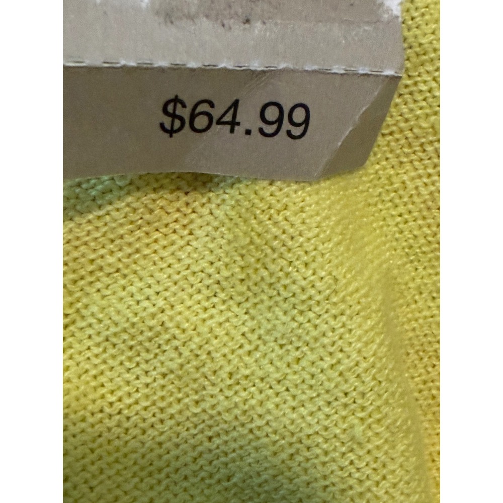 Ann Taylor Yellow Ruffle V-Neck Long Sleeve Knit Cardigan Sweater Womens Medium - Picture 2 of 6